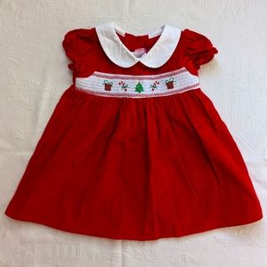 24 month Goodlad Smocked Christmas Holiday Girls Dress Red EUC